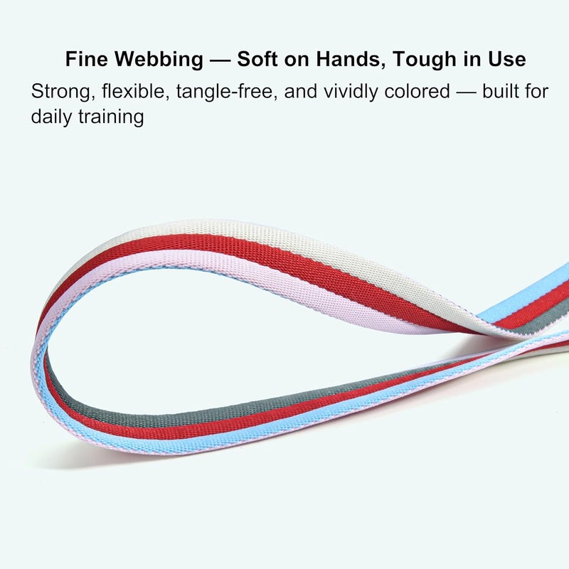 Fornyk Lunge Line for Horse, Premium Equine Lunge Line with Alloy Trigger Buckle and Dual Swivel Snaps for Accurate Equestrian Training, Competition and Daily Use, 26ft/8m (Pink-Red-Offwhite-Multi) - Image 4